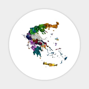 Spirograph Patterned Greece Provinces Map Magnet